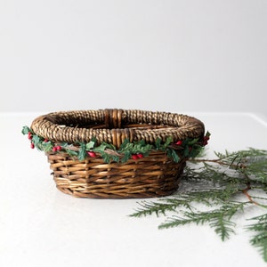 vintage wicker Christmas basket image 2