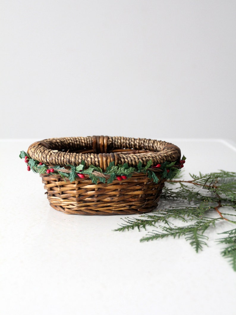 vintage wicker Christmas basket image 2