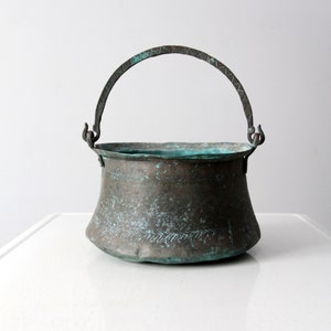antique copper cauldron pot