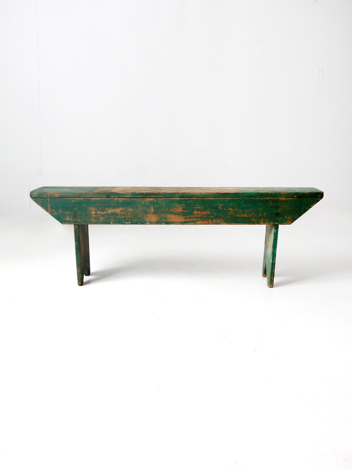 Antique Wooden Bench, Green Farmhouse Bench - Etsy
