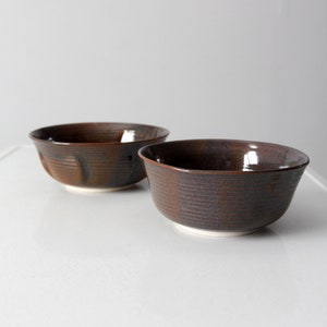 pair vintage studio pottery bowls