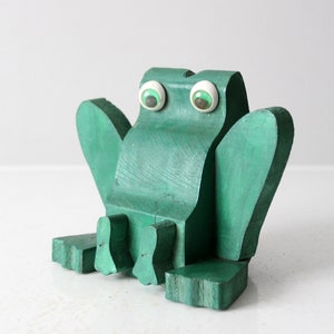 vintage handmade wooden frog image 2