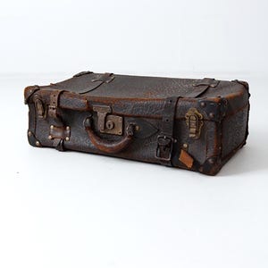 antique leather suitcase