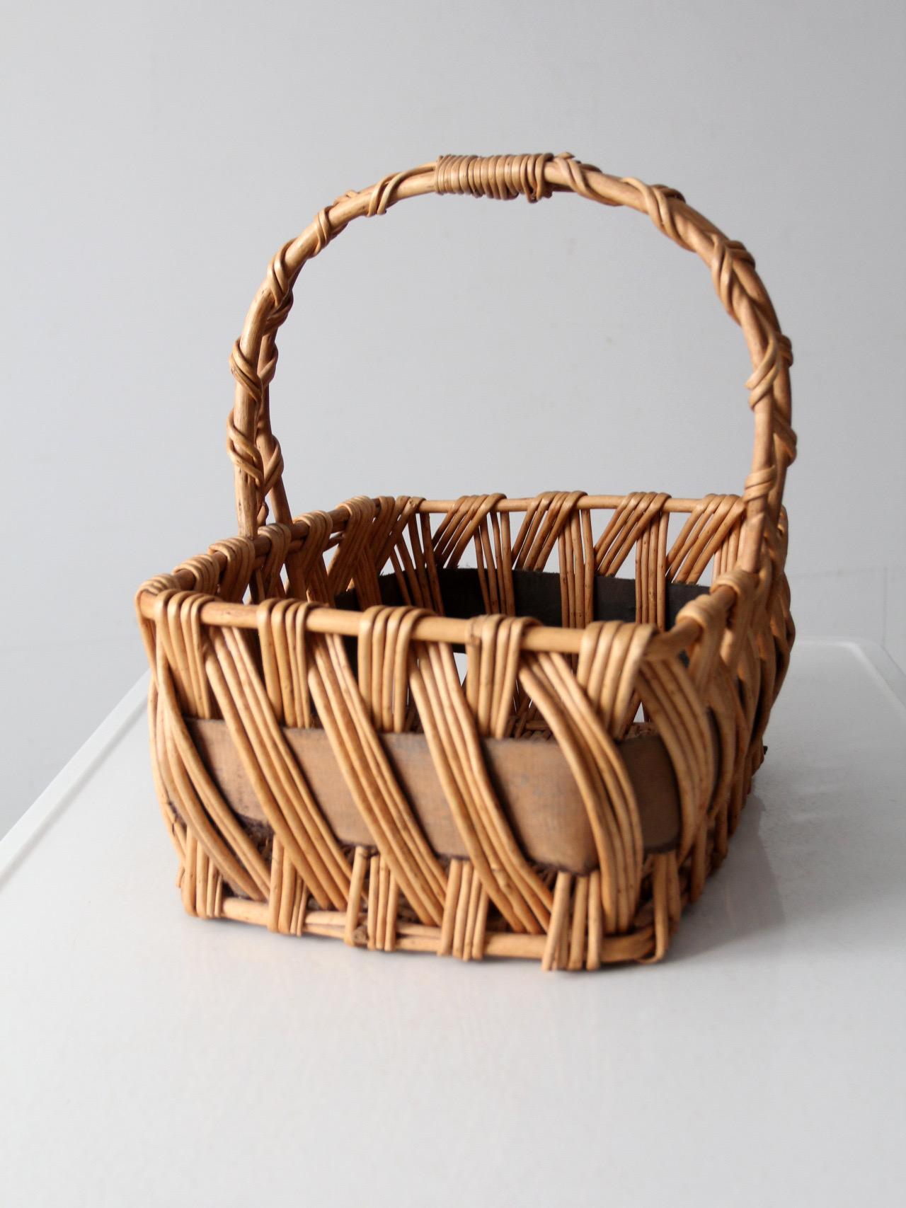 ヴィンテージの籐バスケット - Etsy 日本