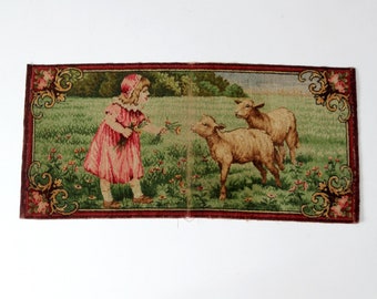 antique woven tapestry wall hanging