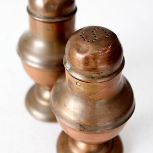 vintage copper salt and pepper shakers image 10