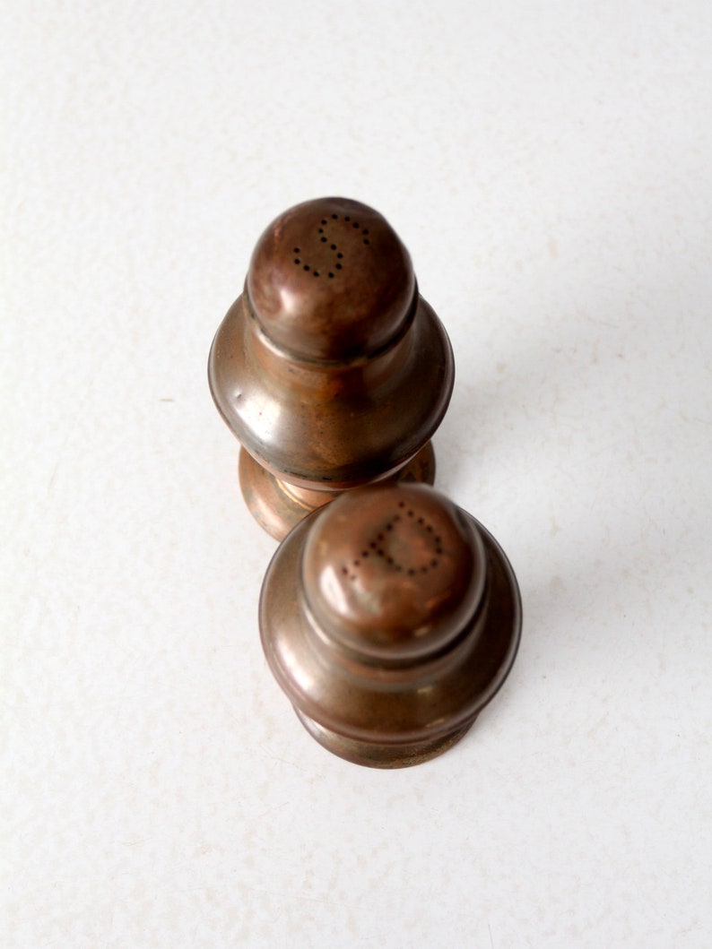 vintage copper salt and pepper shakers image 6