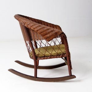 antique children's wicker rocking chair image 7