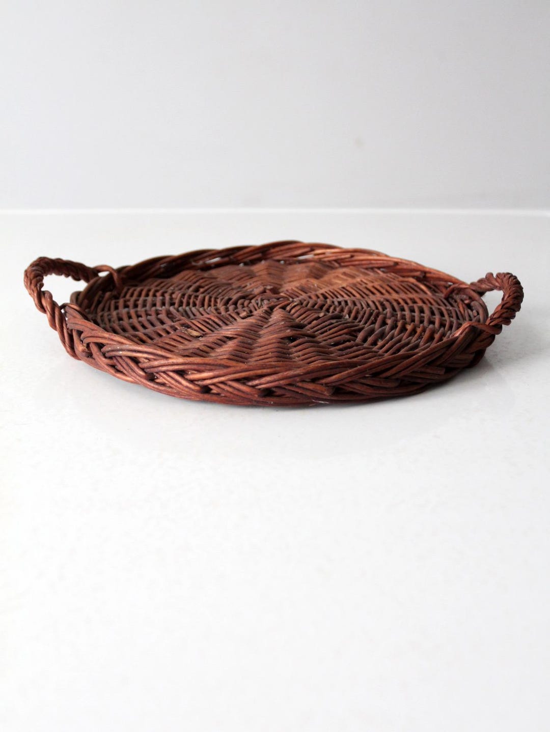 ヴィンテージの籐トレイ - Etsy 日本