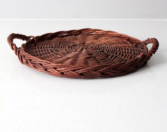 vintage wicker tray