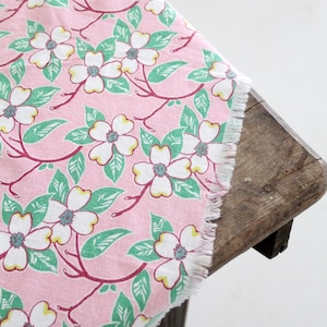 vintage pink floral tablecloth