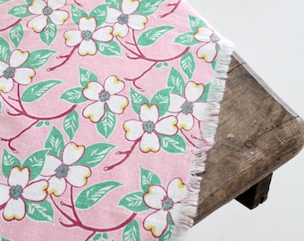 vintage pink floral tablecloth