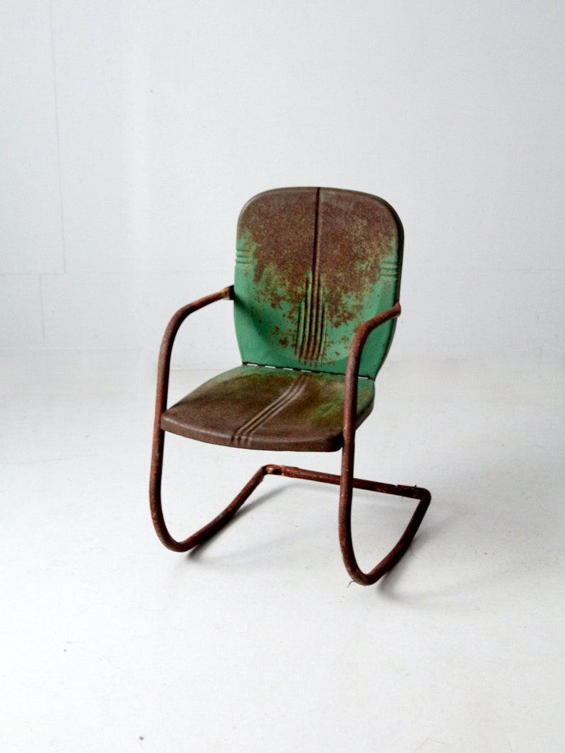Midcentury Patio Chair Green Shellback Lawn Chair Etsy