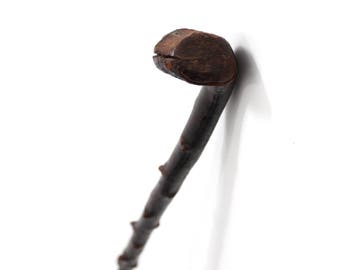 antique burl wood cane, wooden walking stick