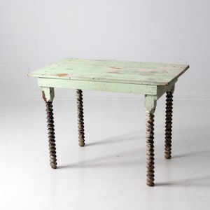 antique painted turned leg side table