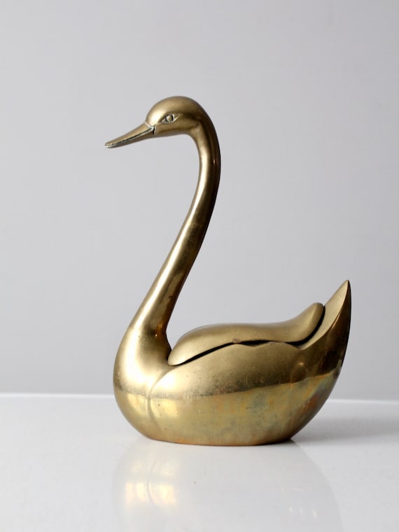 ヴィンテージの大きな真鍮製の白鳥の箱 - Etsy 日本
