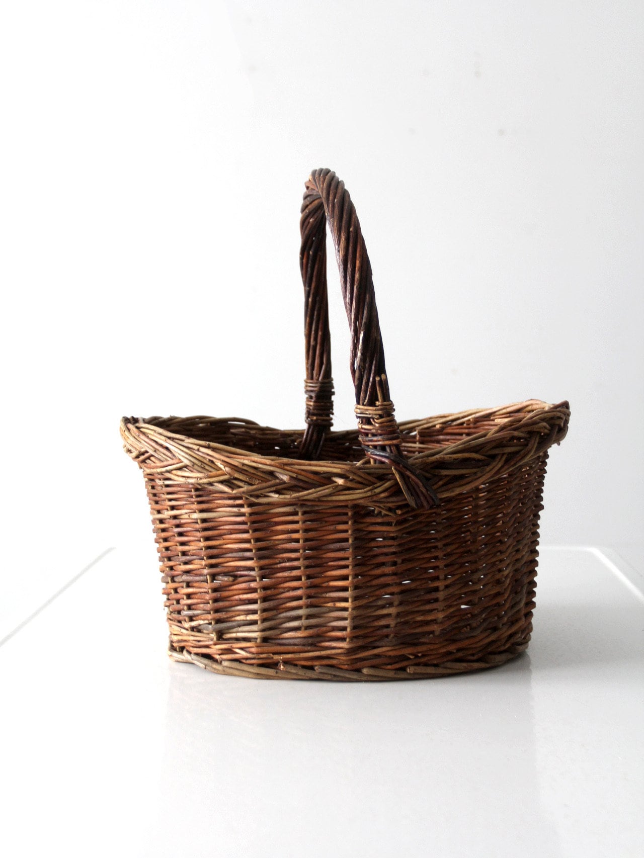 vintage wicker handle basket 