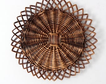 vintage wicker tray wall hanging