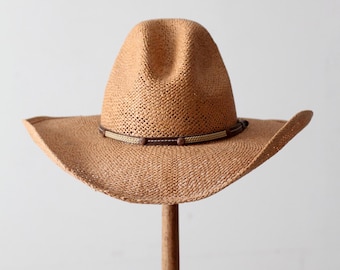 vintage straw cowboy hat