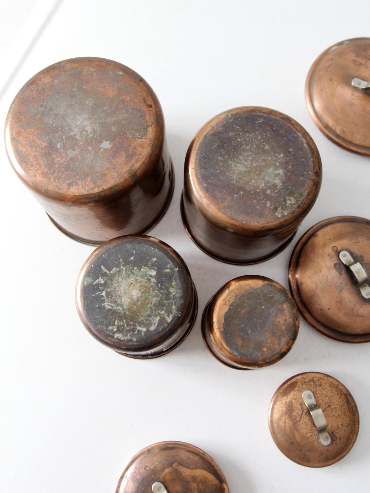 ヴィンテージ銅製キッチンキャニスター4個セット - Etsy 日本