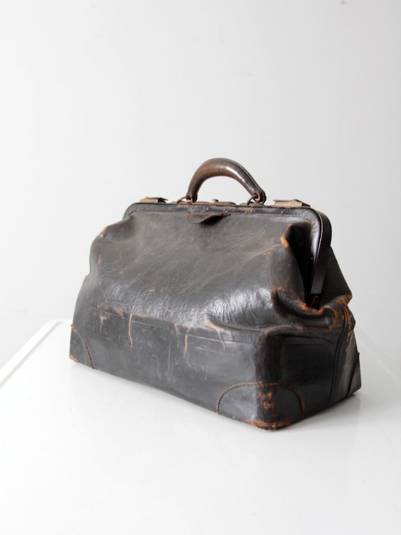 ヴィンテージドクターバック Vintage Leather Doctors Bag With Brass Hardware & Handle | eBay