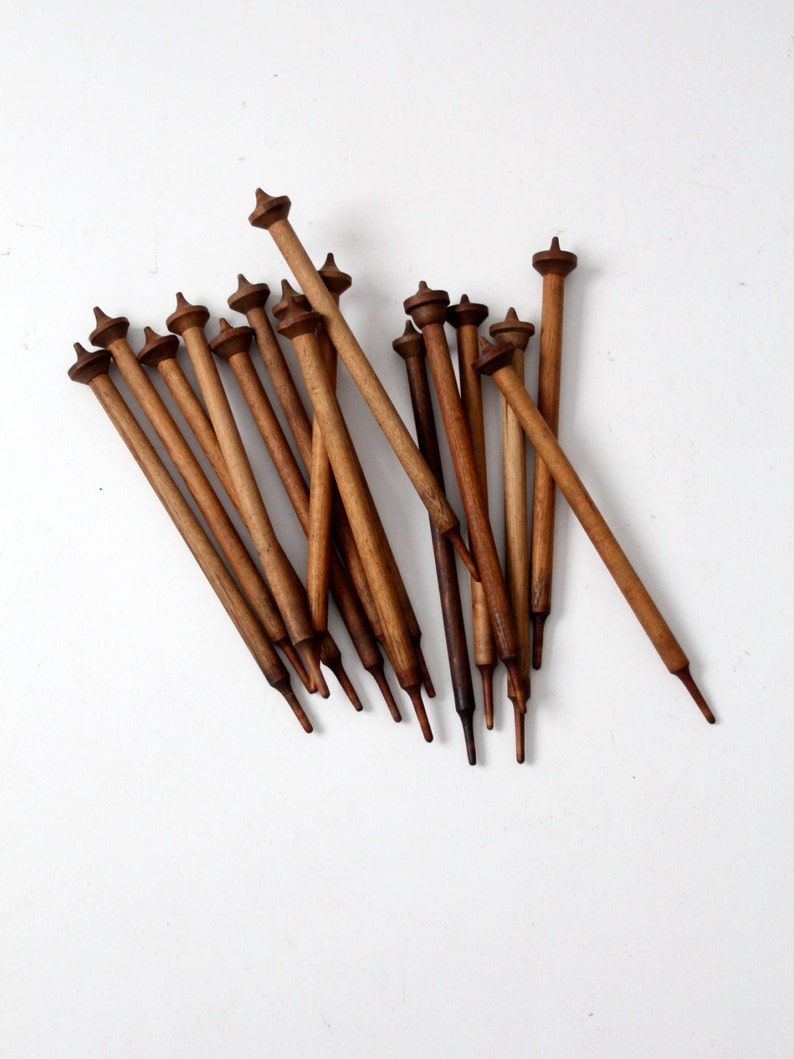 Antique Spinning Needle Collection Wooden Knitting Needles Etsy