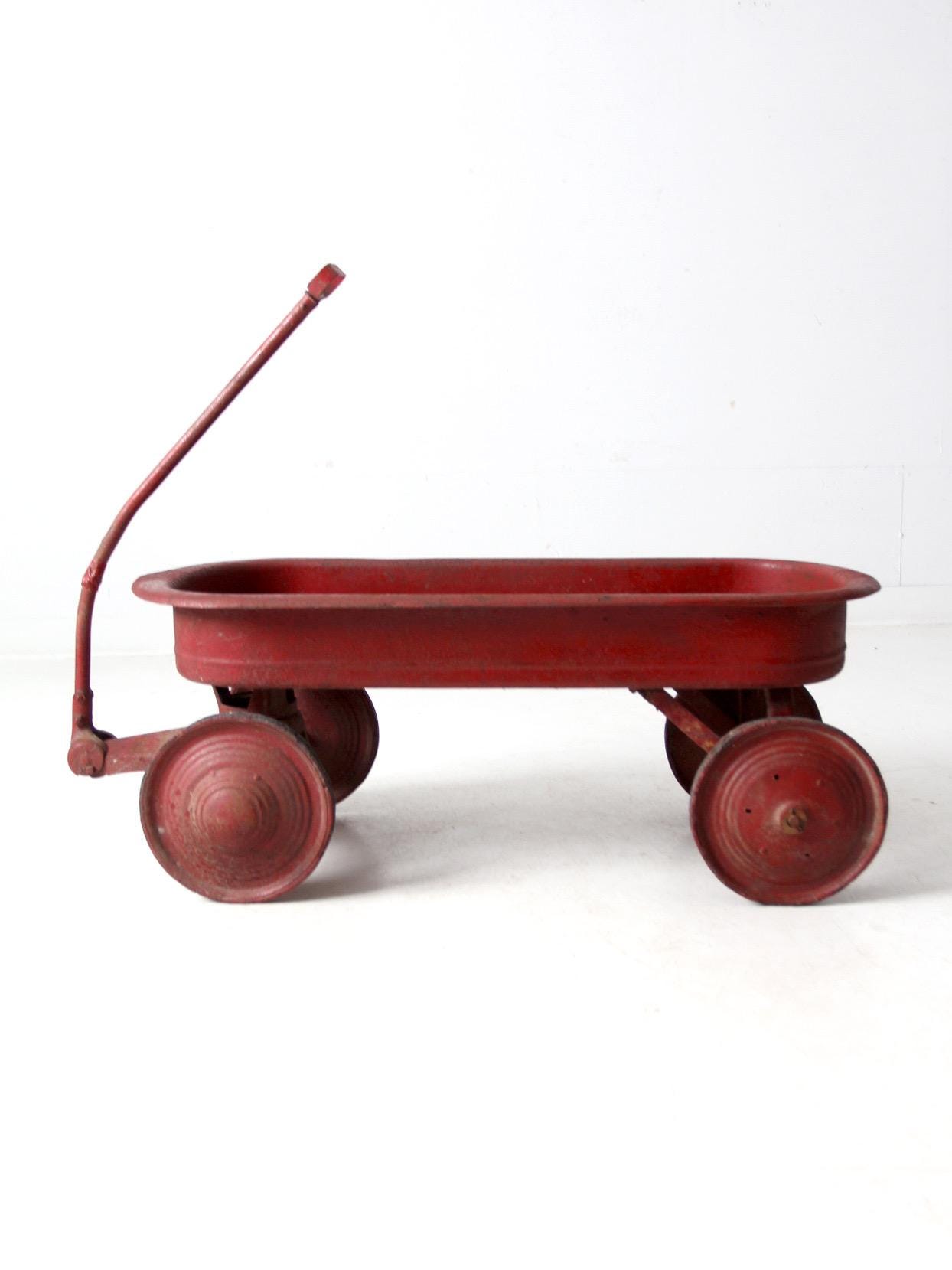 Mid-century Red Toy Metal Wagon - Etsy