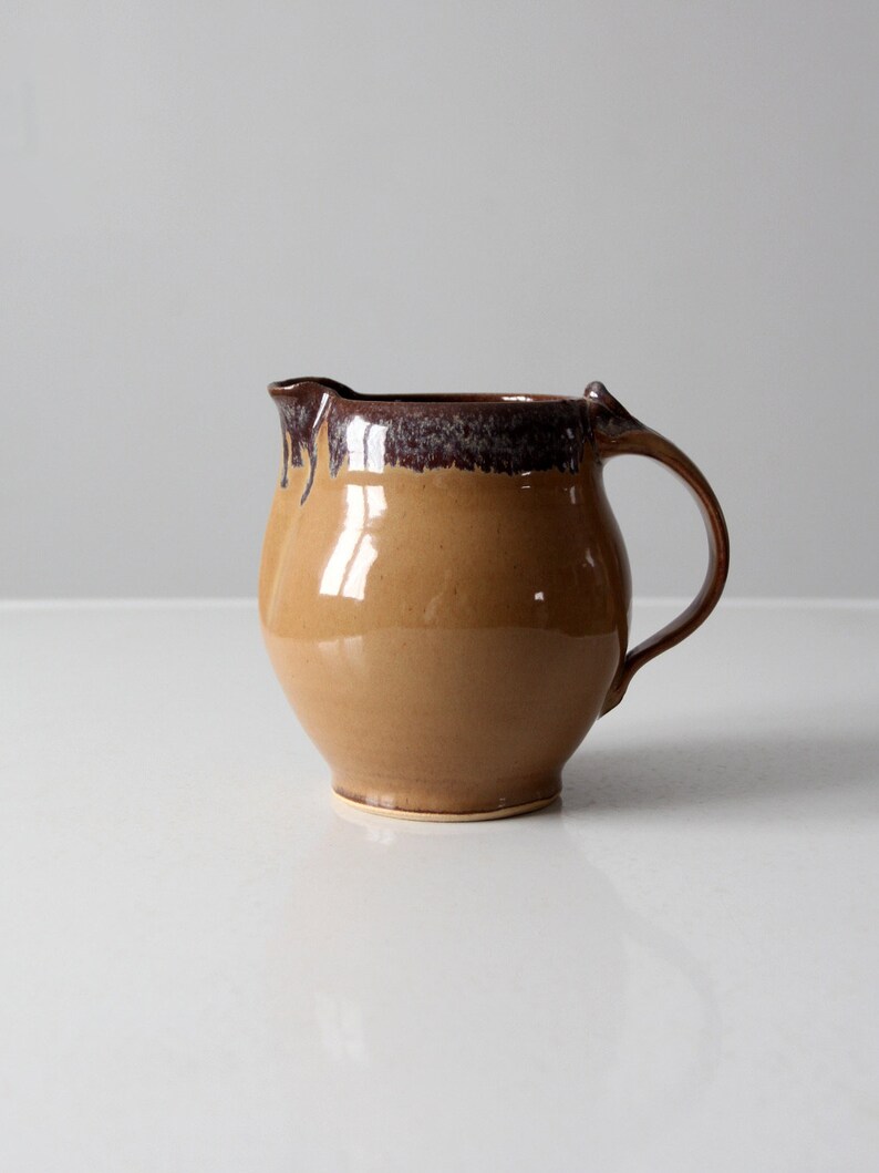 vintage studio pottery pitcher image 1