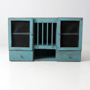 vintage painted counter top cabinet
