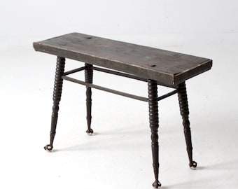 antique bobbin turned table bench