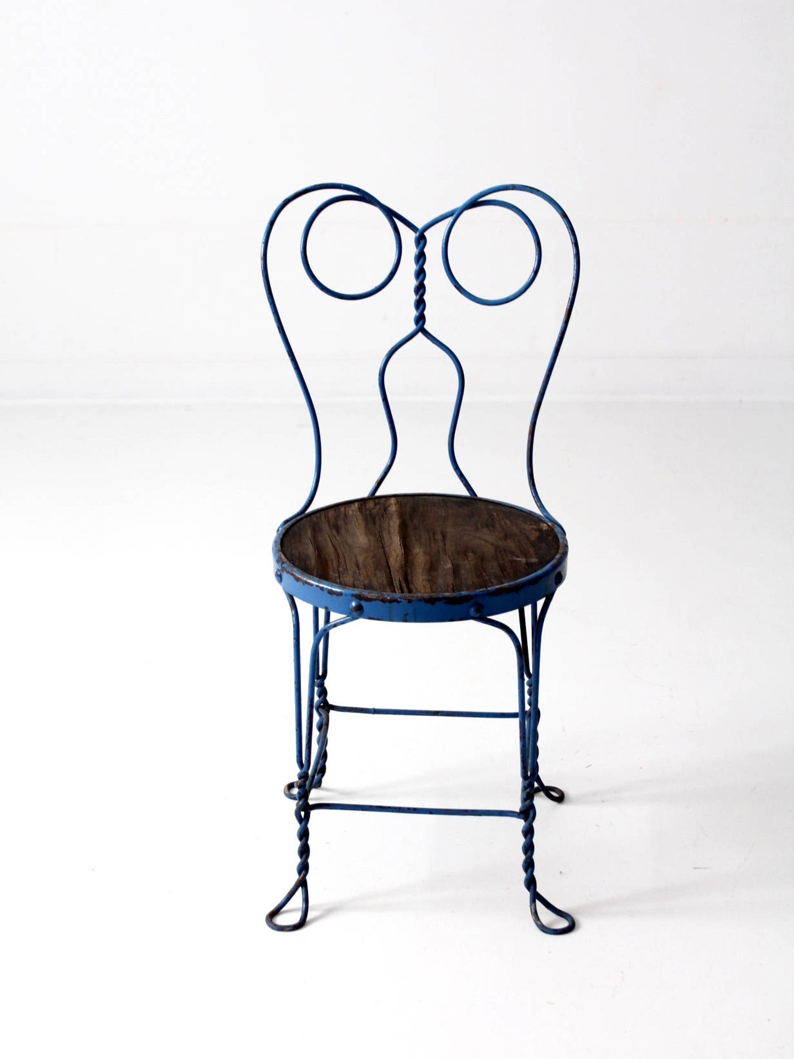 Vintage Blue Metal Bistro Chair, Ice Cream Parlor Cafe Chair Etsy