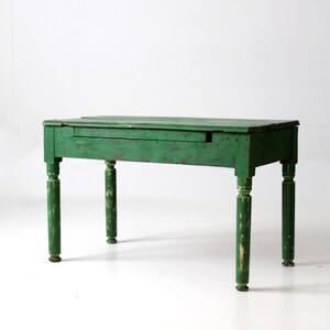antique painted wood side table