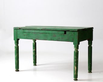 antique painted wood side table