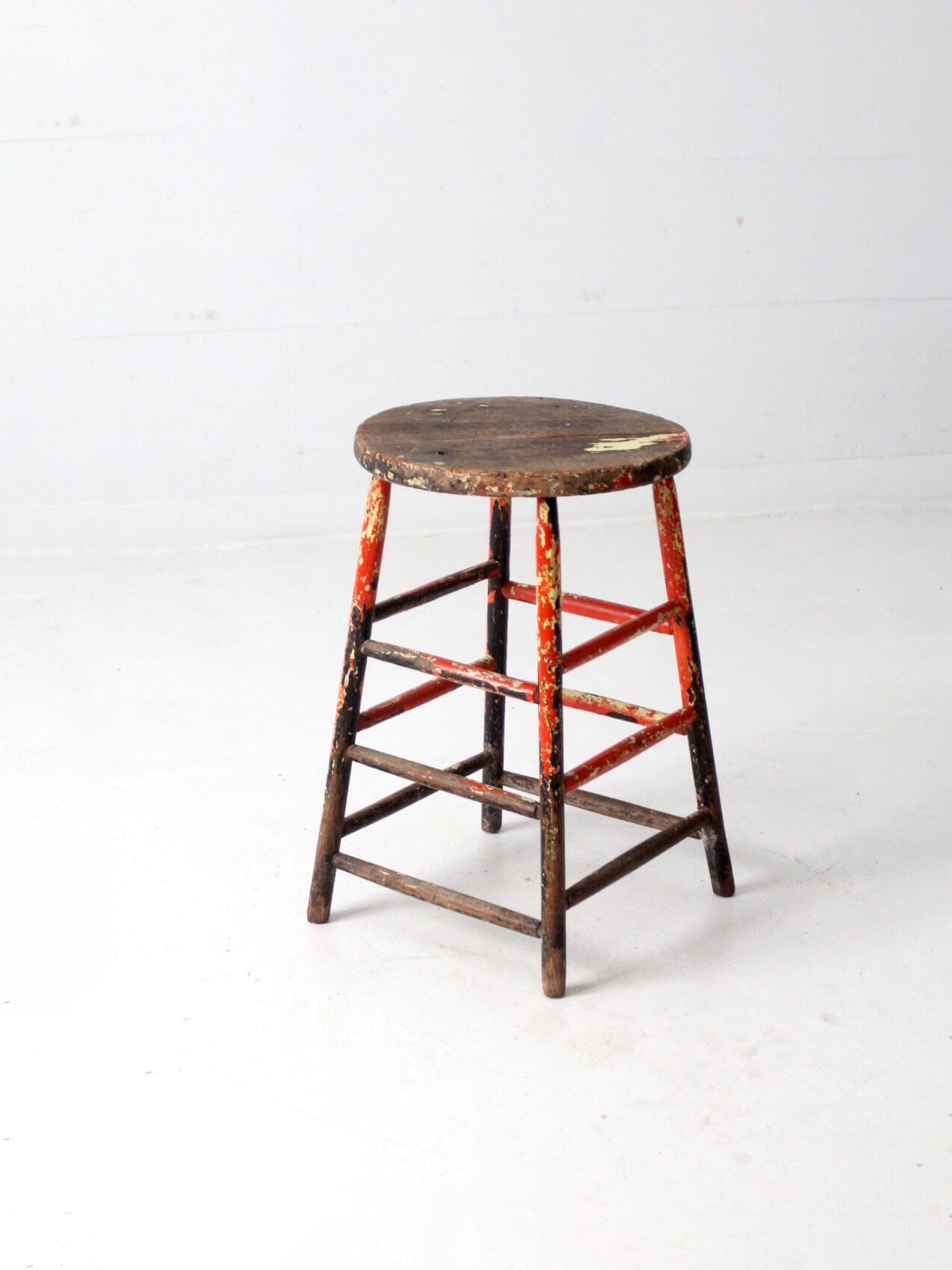 Vintage Rustic Painted Farmhouse Stool - Etsy