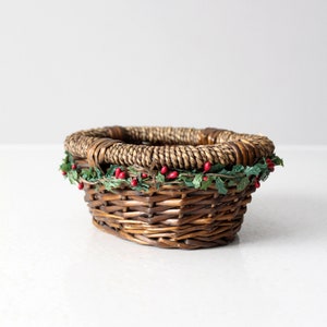 vintage wicker Christmas basket image 6