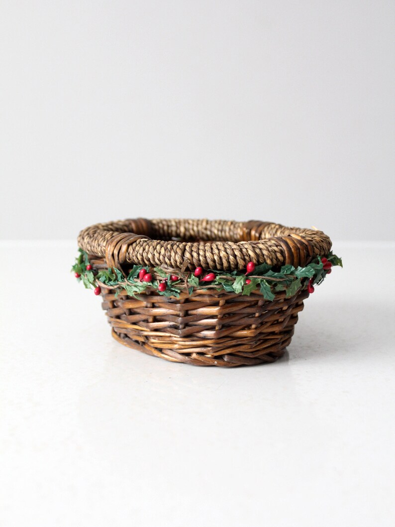 vintage wicker Christmas basket image 6