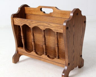 ヴィンテージの木製マガジンラック - Etsy 日本