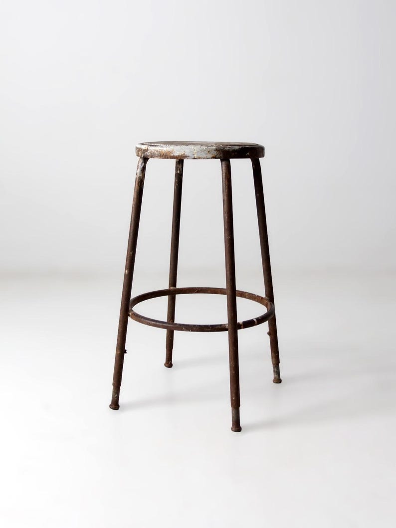 Vintage Industrial Metal Stool - Etsy