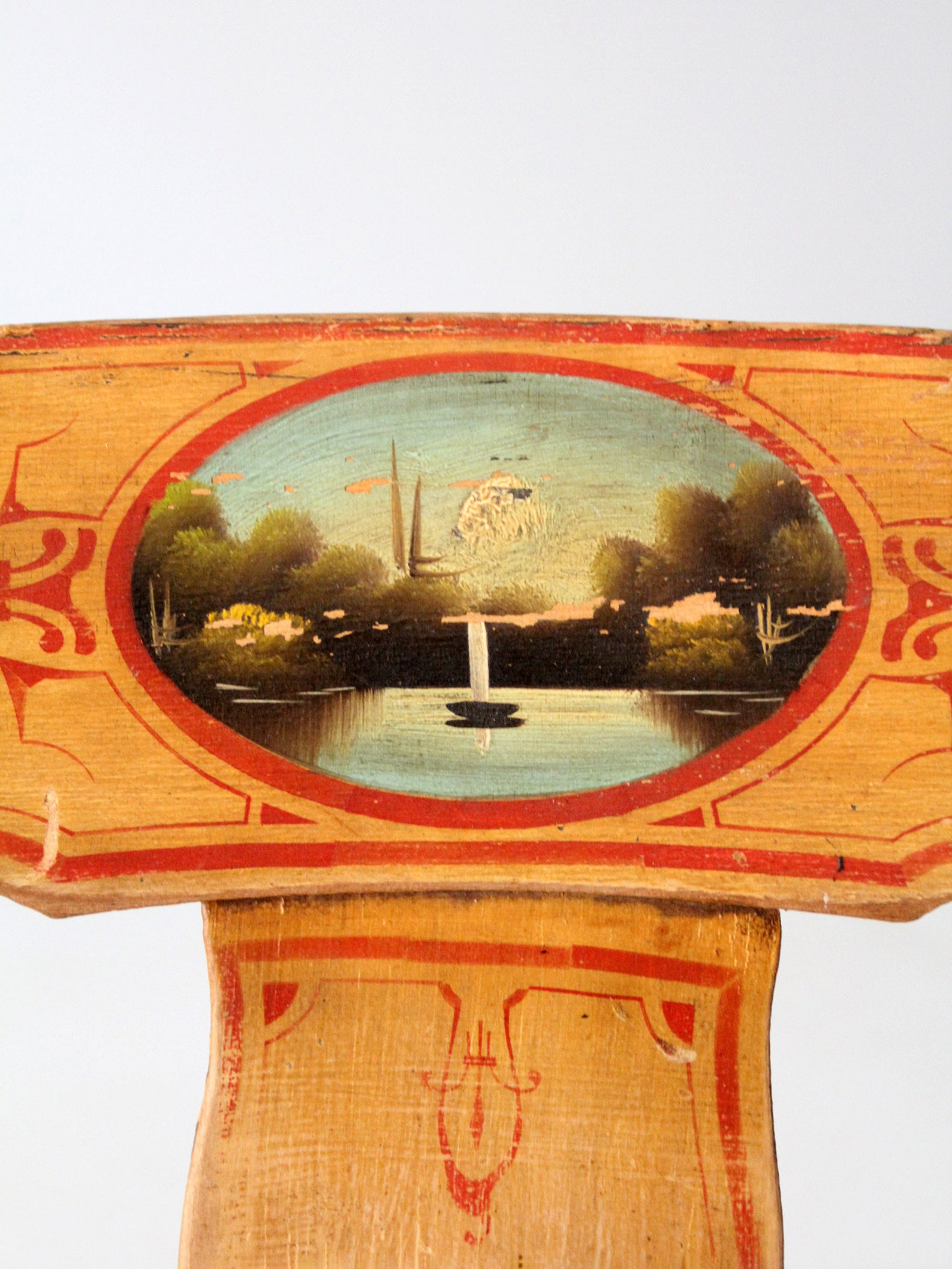 Antique Handpainted Rocking Chair Etsy