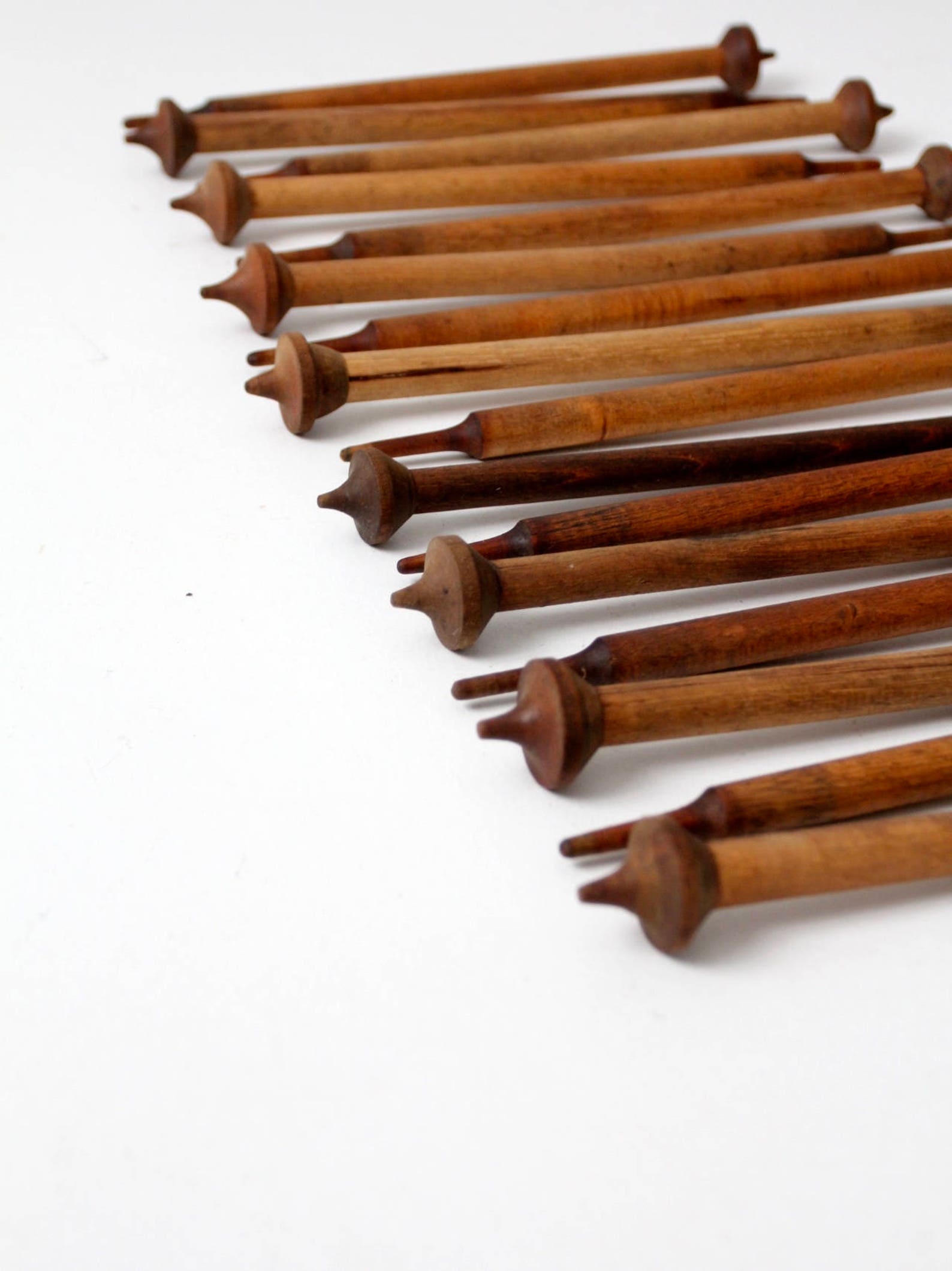 Antique spinning needle collection wooden knitting needles Etsy