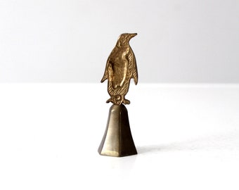vintage brass penguin