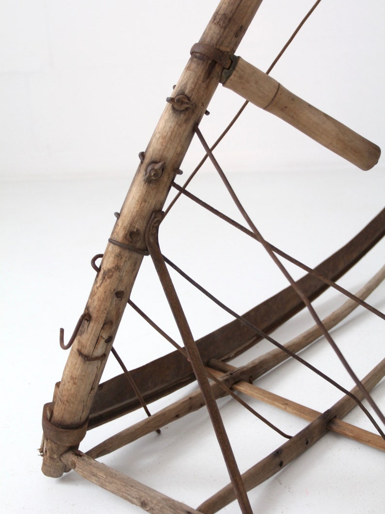 Antique Grain Cradle Scythe Primitive Farm Tool Etsy