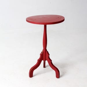vintage red pedestal table