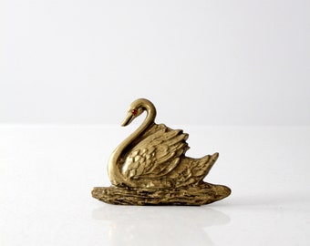 vintage brass swan