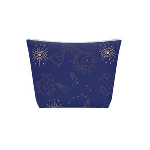 Cosmic Cotton Cosmetic Bag, Astrology Makeup Pouch, Celestial Travel Essentials, Witchy Gift for Her, Zodiac Toiletry Organizer