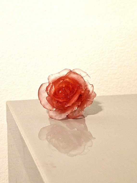 Custom Rose Resin Sculpture Handmade with Personalized Color Options