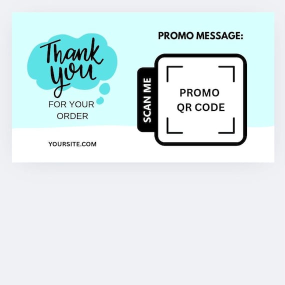 Business Card Canva Template Retail E-Commerce With QR Code & Social Media Tags "Thank You For Your Order"