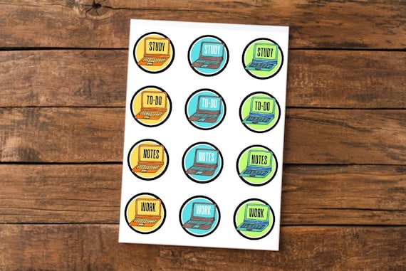 Laptop Planner Stickers Labeled Digital Download Printable Canva Template Editable & Customizable
