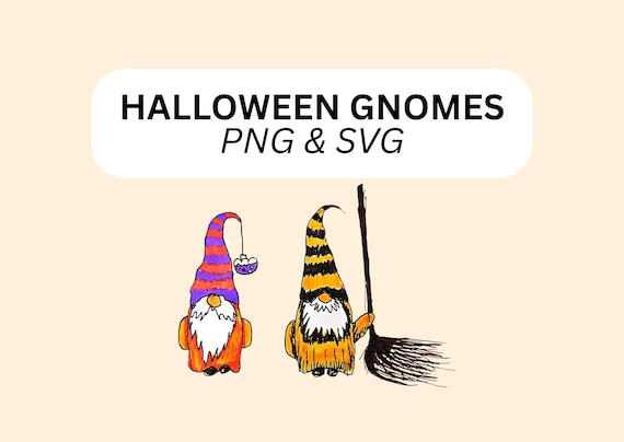 Halloween Gnome Clipart Cute Fall PNG & SVG Digital Files