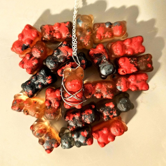 Halloween Gummy Bear Necklace: Handmade Resin Jewelry